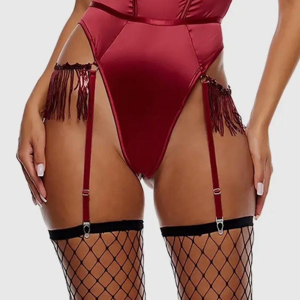 NWT Moulin Rouge Elegant Lingerie Set | Burgundy | Size L - Picture 6 of 8